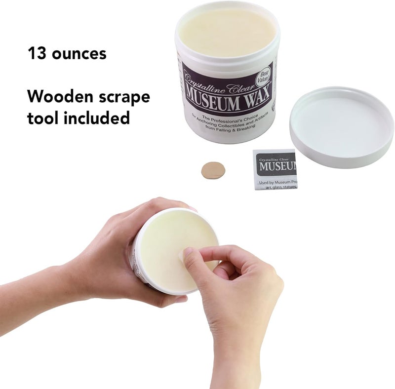 Quakehold! 13 Ounce Museum Wax - Clear Adhesive for Antiques and Collectibles - Image 2